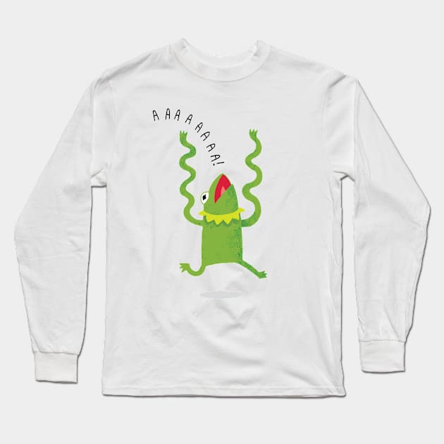 Froggy Freak Out Long Sleeve T-Shirt by DinoMike